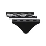 Комплект из трех дизайнерских стрингов Hugo, черный - фото