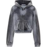 T By Shrunken Zip Up Jacket Washed Feather Alexander Wang, серый - фото 3