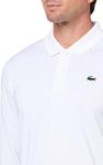 Lacoste мужская поло для гольфа Performance Regular Fit с длинным рукавом, White/White - фото 3