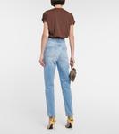 Топ из джерси с драпировкой и вырезом Balmain, Marron - фото 3