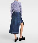 Асимметричная джинсовая юбка миди Sacai, синий - фото 3