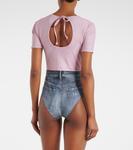 Купальник Etee с принтом рашгард Acne Studios, Pink Multicolor - фото 3