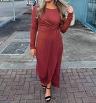 Платье миди Reflected In You в красно-коричневом цвете GILLI - фото 2