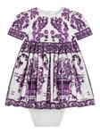 Dolce & Gabbana Kids платье с принтом Majolica, белый - фото