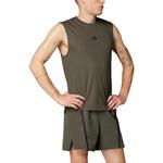 Майка мужская темно-оливковый зеленый/черный Adidas, черный - фото 3