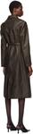 Коричневое сшитое пальто из искусственной кожи Kijun - фото 3