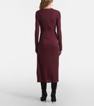 Платье миди из креп-джерси с драпировкой Erdem, Elderberry - фото 3
