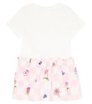 Хлопковое платье с логотипом Versace Kids, белый - фото 3