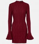 Мини-платье с открытой спиной и кружевом Rotate, Ruby Wine - фото
