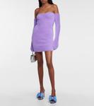 Мини-платье с фактурной отделкой и перчатками Off-White, Lilac - фото 2