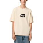 Футболка Ami Paris с логотипом AMIPARIS, кремовый - фото 5