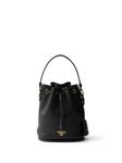 Кожаная сумка-ведро Prada, черный - фото