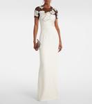 Украшенное креповое платье Safiyaa, Ivory With Crystal - фото 2