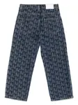 Джинсы с монограммой Msgm Kids, синий - фото 2