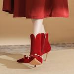 Ботильоны женские красный Ainer-Cat - фото 4