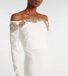 Платье из крепа с отделкой от Мелин Costarellos, Ivory - Crystal - фото 4