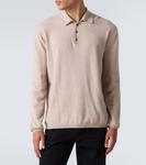 Почти хлопковый поло свитер The Row, Beige Melange - фото 3