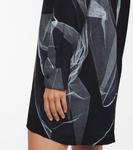 Мини-платье из крепа с принтом Dries Van Noten, черный - фото 5