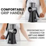 Вращающаяся терка для сыра с 5 сменными лезвиями из нержавеющей стали Zulay Kitchen, черный/серый - фото 10