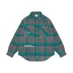 Рубашка By *A Bathing APE Check pattern Hooded Jacket Aape, серый - фото