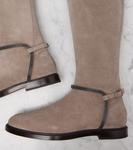 Сапоги Monili из замши до колена Brunello Cucinelli, Vigogna - фото 5