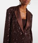 Блейзер с пайетками Rotate, Chicory Coffee - фото 4