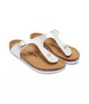 Шлепанцы кожаные Birkenstock Gizeh, белый - фото 3