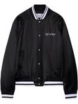 Off-White атласный бомбер College, черный - фото