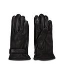 Перчатки мужские Calvin Klein Jeans кожаные с добавлением шерсти, черный - фото