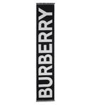 Шарф мужской Burberry шерстяной с надписью, черный - фото 2