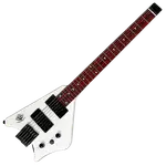 Электрогитара BootLegger Guitar Spade White Headless With Stiletto Case & Flask - фото