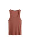 Топ OYSHO SOFT TOUCH SLEEVELESS RIB, Dark Red - фото 6
