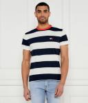 Футболка мужская Tommy Jeans с полоску с контрастным воротником, синий/белый - фото