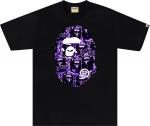 Футболка BAPE Ape Head Graffiti Big Ape Head 'Black/Purple', черный - фото