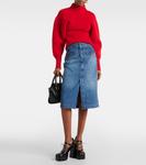 Джинсовая юбка миди с высокой посадкой Frame, синий - фото 2