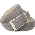 Кожаный ремень Anthoni Crown с мерцающим 3D-эффектом, серый - фото