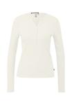 Топ QS Long sleeved top, Ecru/White - фото 7