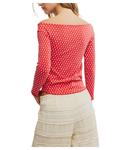 Топ Free People Gia Eyelet Top, Red Combo - фото 3