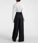 Широкие брюки из плиссированной шерсти Dries Van Noten, черный - фото 3