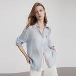 ELLE Рубашка Women's Blue Lapel Thin - фото 7