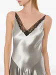 Атласное платье Alberta Ferretti, серебяный - фото 4