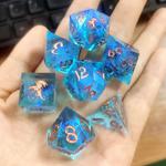 Аксессуары Hymgho Premium Gaming Sharp-Edge Polyhedral Dice Set: Captured Magic - Blue (7) - фото 2