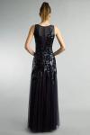 Вечернее платье без рукавов с пайетками Basix Black Label, темно-синий - фото 2