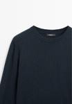 Джемпер Massimo Dutti CREW NECK SWEATER, Dark Blue - фото 8