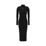 Платье Off-White Off Stamp Ribbed Midi Dress, Black - фото