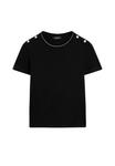 Футболка Massimo Dutti SHORT SLEEVE WITH BUTTONED SHOULDERS, Black - фото 7