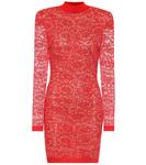 Кружевное облегающее мини-платье Balmain, Rouge - фото