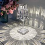 Светодиодная хрустальная настольная лампа с регулируемой яркостью, прикроватная лампа, ночник, перезаряжаемая настольная лампа для спальни, бара, вечеринки, украшения столовой lapalife, белый - фото 6