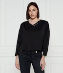 Блуза женская Elisabetta Franchi с v-образным вырезом, черный - фото