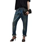 Кроссовер потертые укороченные джинсы R13, синий - фото 7